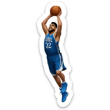 Karl Anthony Towns dunking a basketball. sticker