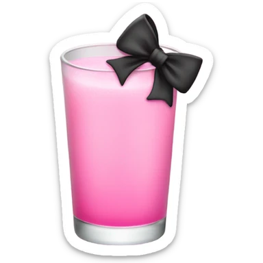 Pink drink with a black bow sticker
