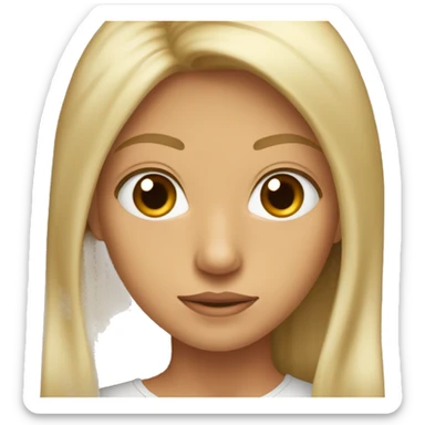 Pelo castaño claro,ojos miel/verdosos sticker