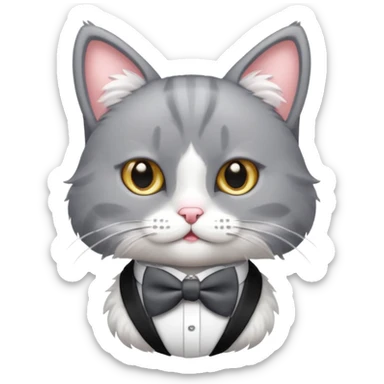 Um gato com lacinho roda sticker