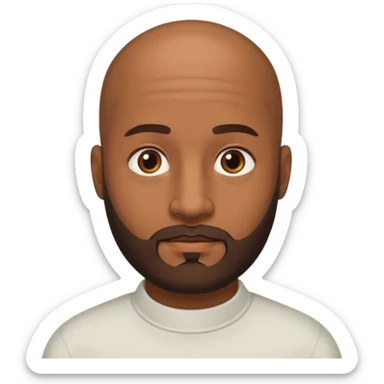 Hombre marrón pelado con barba sticker