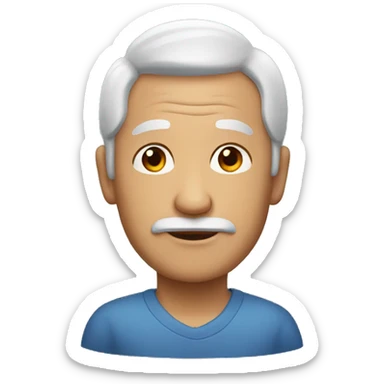 grand father with black hair sticker