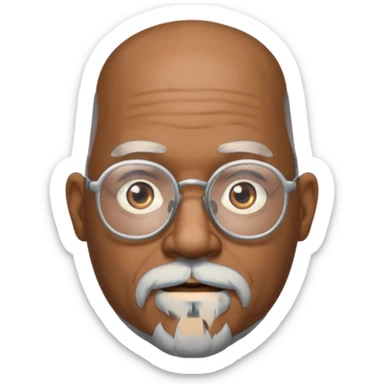 bald headed silver beard black man glasses sticker
