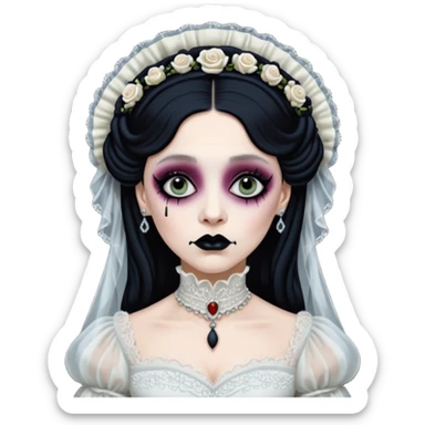 Lene Lovich like victorian creepy bride sticker