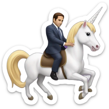 michael scott riding a unicorn sticker