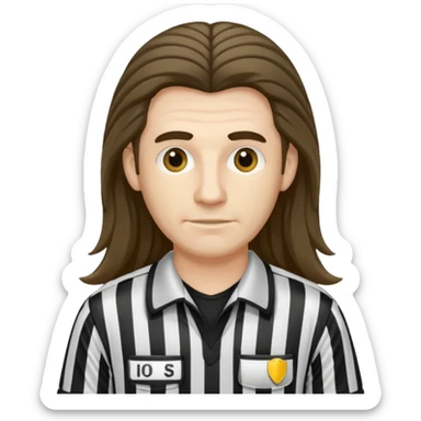 long-haired referee sticker