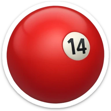 The number 14 on a red pool ball sticker
