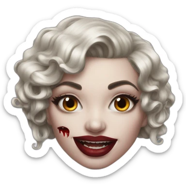 vampire pinup hyperrealistic sticker