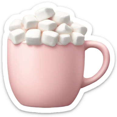 Light Pink mug of hot chocolate with marshmallows  sticker
