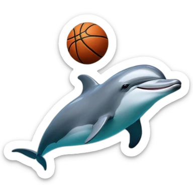 Dolphin with basketball and notice that says "Cherno more Odesos" in front of the dolphin and the ball sticker