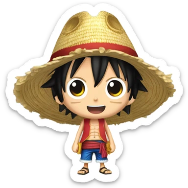 luffy pirata one piece sombrero de paja sticker