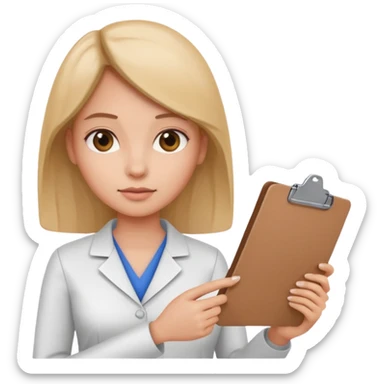 women with clipboard pressed sticker