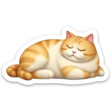 fat cat sleeping sticker