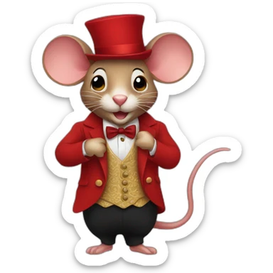 red mouse in a flamenco suit sticker