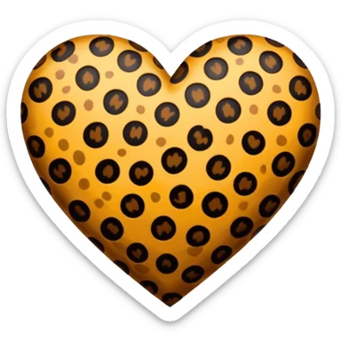 leopard print heart sticker
