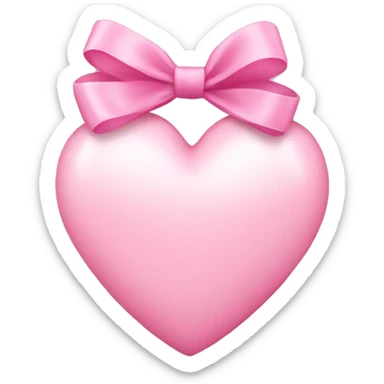 Light pink heart with a pink bow sticker