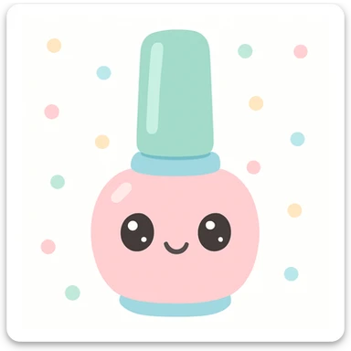 cute and rounded nail polish bottle illustration sticker