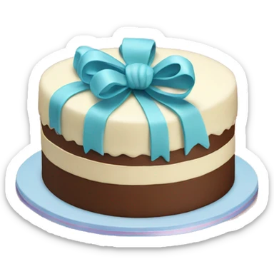 Cake with bow sticker