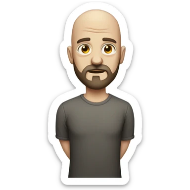 Creepy bald guy with bad beard  sticker