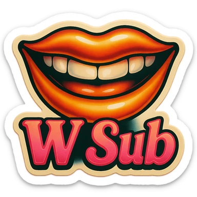 Grin 
add the words W Sub in pink  sticker