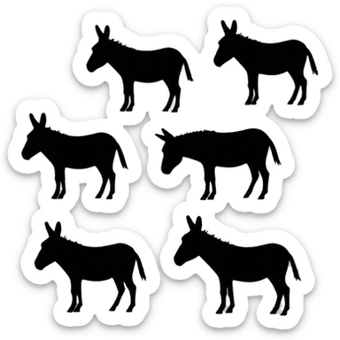 simple donkey silhouet sticker