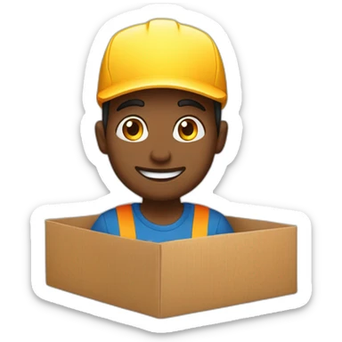 Deliveryman on New Year sticker