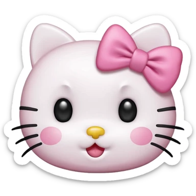 White hello kitty face blowing kiss sticker