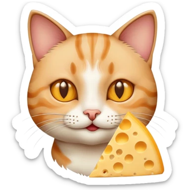Cat who loves cheese very much sticker