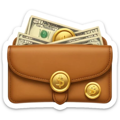 Aviator money emoji, wallet full of cash, casino vibe, premium 3D emoji style, clean, no background
 sticker