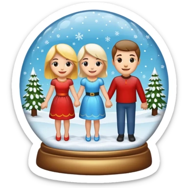 Schneekugel mit zwei Liebespaar sticker