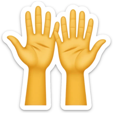 créer un emoji avec le signe de jul : c’est deux main côte à côté avec l’index et le majeure de levé sticker