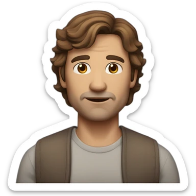 middle age man with borwn hair brown eyes sticker