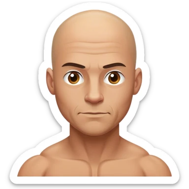 Bald guy with muscles gay sticker