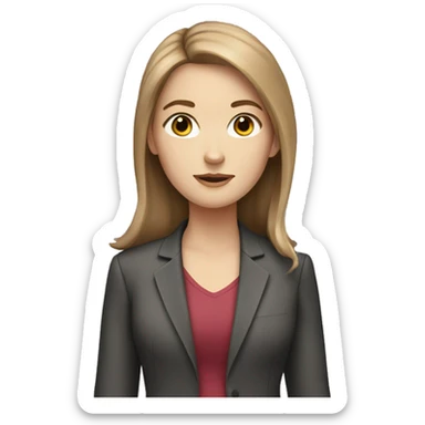 White girl with brown hair in blazer  sticker