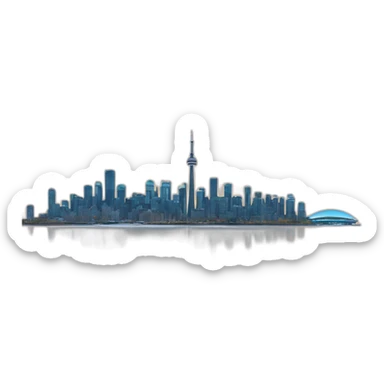Toronto skyline with cn tower sticker