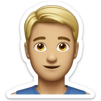 Man with short modern hair with head tilt sticker