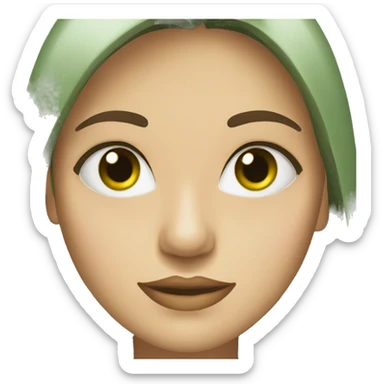 Mujer ojos verdes, pecas y tez blanca sticker