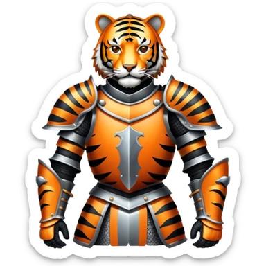 Tiger knight in armor sticker