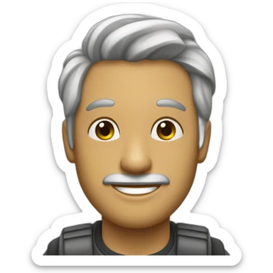 homem de cabelos grisalhos sorrindo sticker