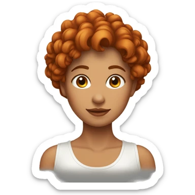 Femme avec cheveux courts et roux bouclés  sticker