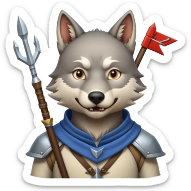 Medieval wolf stacked with arrows that and it had a sign in its mouth #Wolf sticker