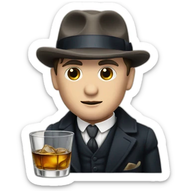 Tommy shelby peaky blinders drinking whisky sticker