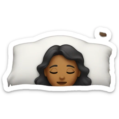 a girl sleeping in her bed with a christmas tree behind her bed sticker