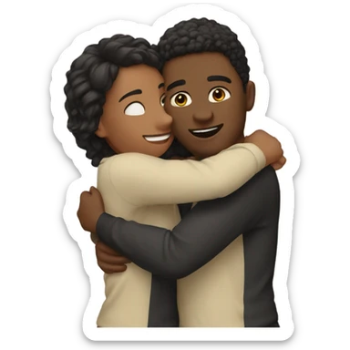 2 besties hugging sticker