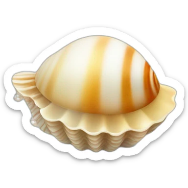 Sea shell with pearl sticker