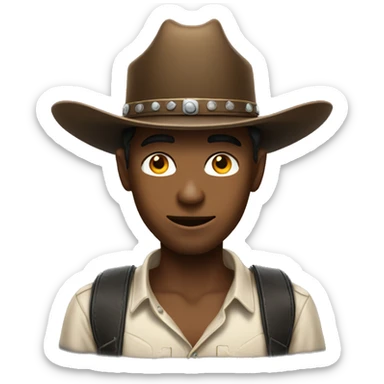 cowboy hat boy portrait sticker