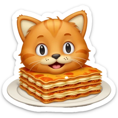 Garfield eating a lasagna sticker