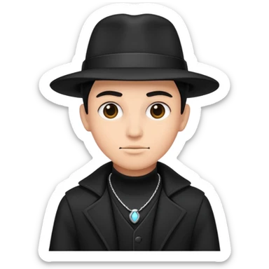 time traveler in black clothes sticker