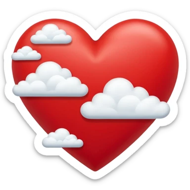 corazón con nubes sticker