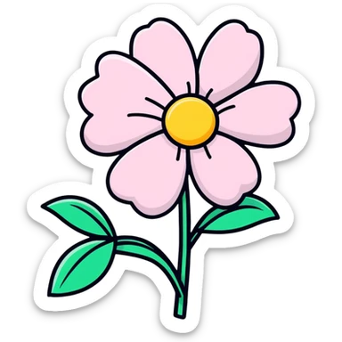 Flower tied with bow sticker